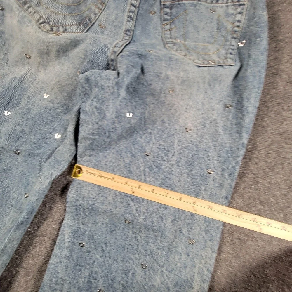 True‎ Religion Jeans Mens 31 Baggy Denim All Over Horseshoe Studded Vinny SN NF